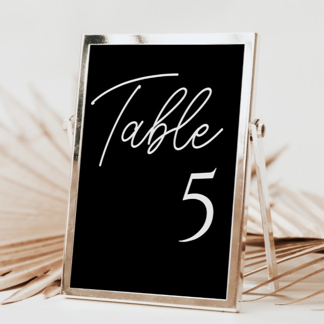 Black Minimalist Wedding Table Number (Creator Uploaded)