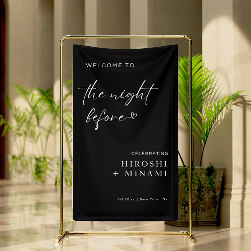 Black Minimalist Welcome To The Night Before Banner