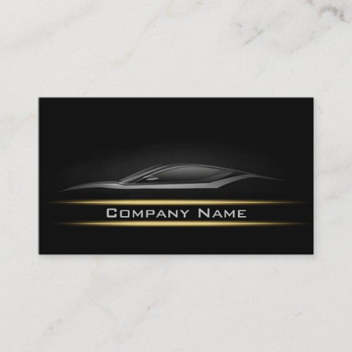 Simple Black Minimalistic Yellow Line Car Card Business Card