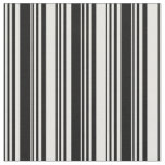 [ Thumbnail: Black & Mint Cream Stripes/Lines Pattern Fabric ]