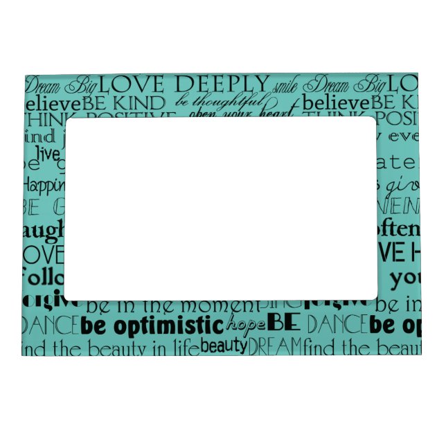 Black Mint Inspirational Words Magnetic Frame (Front)