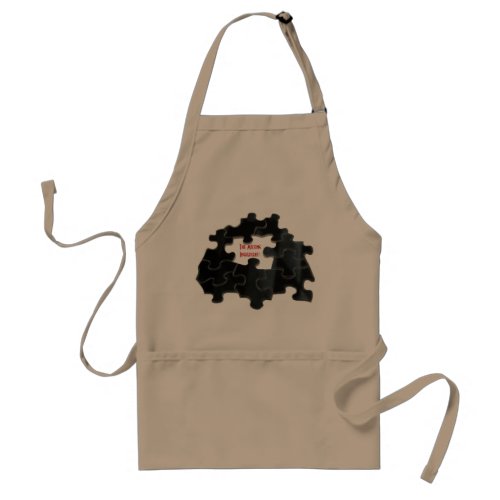 Black Missing Puzzle Piece Custom Adult Apron