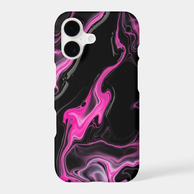 black mixture of colors with pink iPhone case (Back)