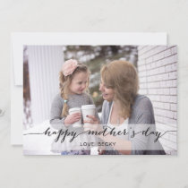 Black Mod Calligraphy Mother's Day Photo Card