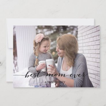 Black Mod Calligraphy Mother's Day Photo Card