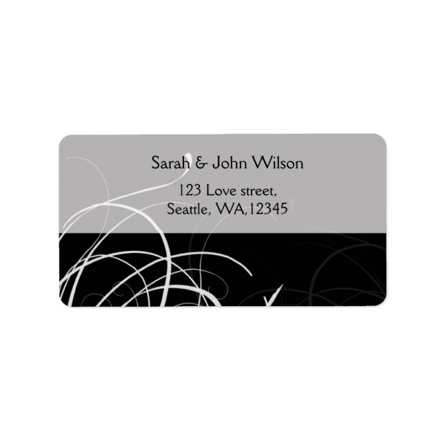 black mod swirls address labels (Front)