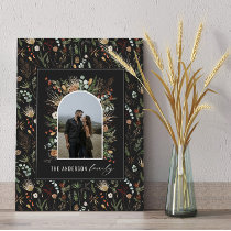 Black modern arch photo watercolor botanical decor