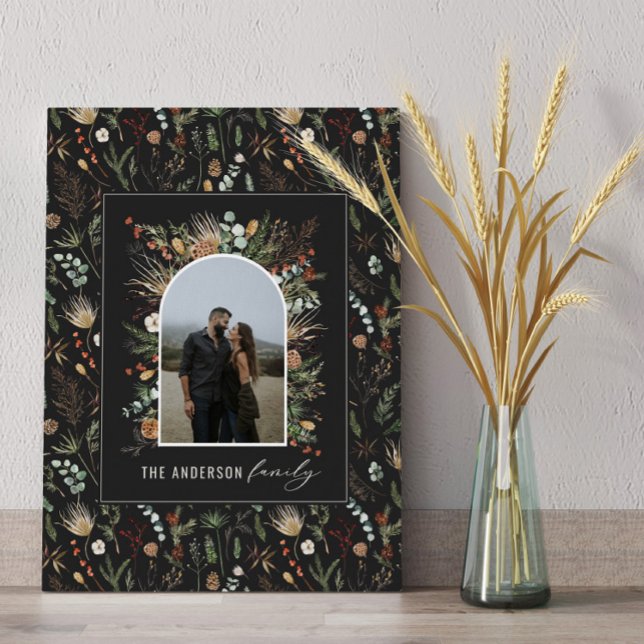 Black modern arch photo watercolor botanical decor (Creator Uploaded)