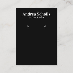 Black Modern Bold Jewelry Earring Display Business Card