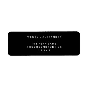Black Modern Bold Wedding Return Address Label