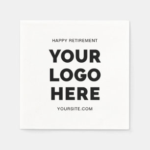 Black Modern Business Logo Happy Retirement Napkins