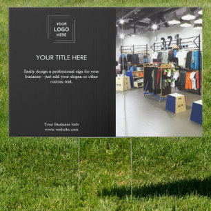 Black Modern Business Logo Promotional Advertising Sign