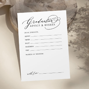 Black Modern Calligraphy Graduate advice & wishes Card