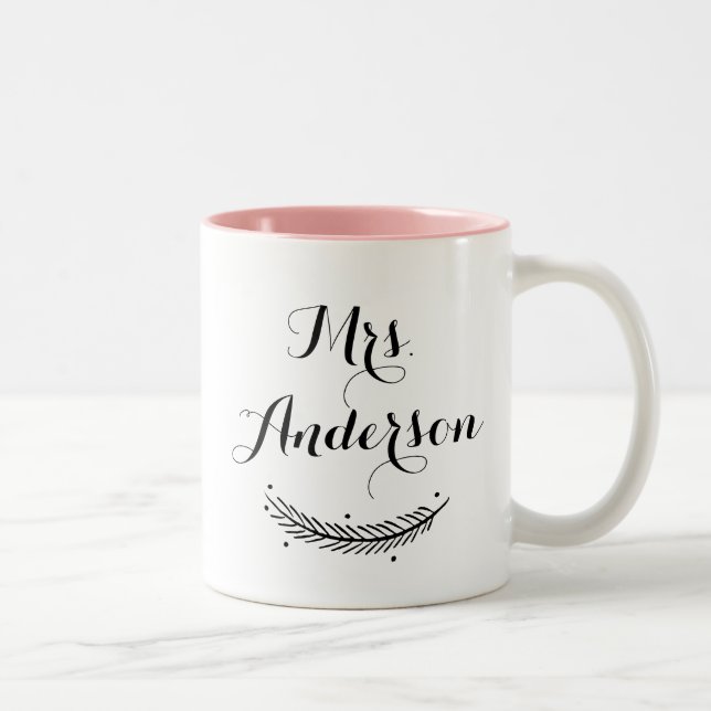 Black Modern Calligraphy Personalized Winter Mug (Right)