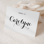 Black Modern Calligraphy Wedding Place Card<br><div class="desc">Elevate your wedding reception with our beautiful, customizable wedding place cards, designed to add a personal touch to your special day. They feature modern black calligraphy and a heart accent. Add your guests' names, the wedding date or a special message. Transform your reception tables into a stunning display of personalization...</div>