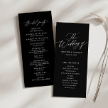Black Modern Calligraphy Wedding Program<br><div class="desc">Complete your 'day of' wedding stationery with a beautiful ceremony program,  featuring elegant typography and a minimal design.</div>