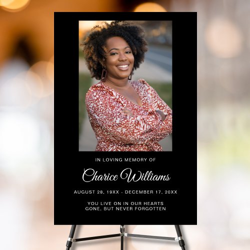 Black Modern Celebration of Life Funeral Foam Board