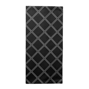 Black Modern Check Tile Napkin