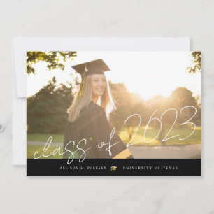 Black Modern Class of 20XX Graduation Announcement