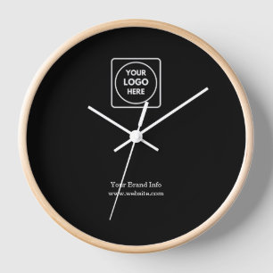 Black Modern Clock Custom Professional Business