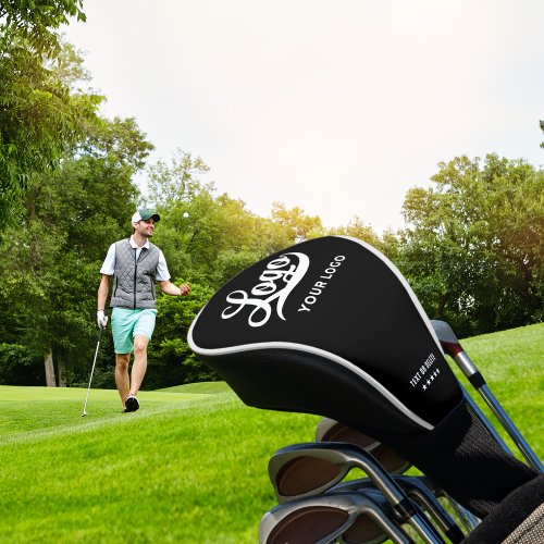Black Modern Company Logo Business Club Brand Golf Head Cover