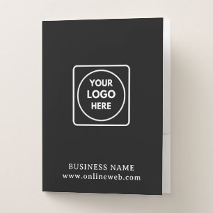 Black Modern Corporate Logo Minimalist Binder Pocket Folder