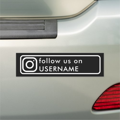 Black Modern custom instagram social media Car Magnet