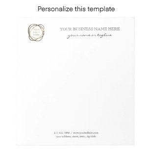 Black Modern Elegant Custom Business Logo Notepad