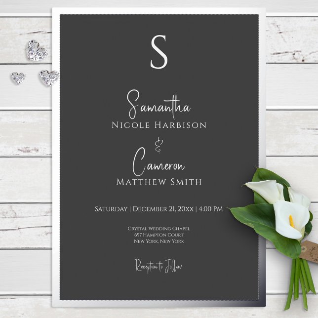 Black Modern Elegant Minimal Foil Invitation (Creator Uploaded)