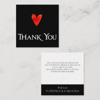 Black Modern Elegant Personal Note Thank You Card