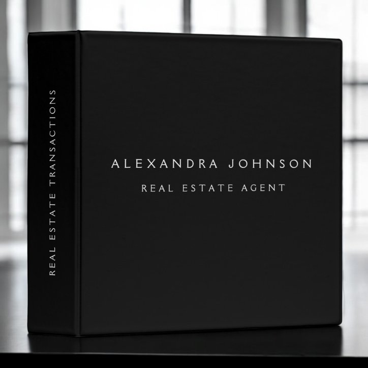 Black Modern Elegant Professional Classy 3 Ring Binder