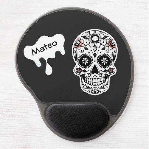Black Modern Elegant Skull Chic Simple Cool Gel Mouse Pad