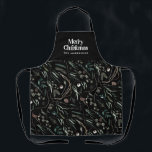 Black modern elegant watercolor botanical rustic a apron<br><div class="desc">Black modern elegant rustic watercolor dried botanical floral muted colors holiday Christmas design.</div>