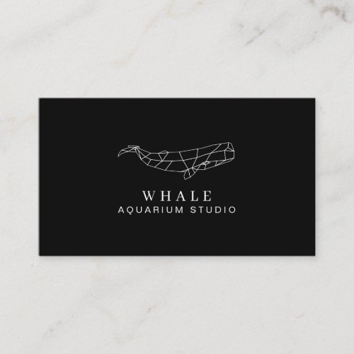Black Modern Fish Aquarium Whale Business Card