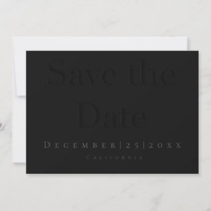black modern Flat Save The Date Card