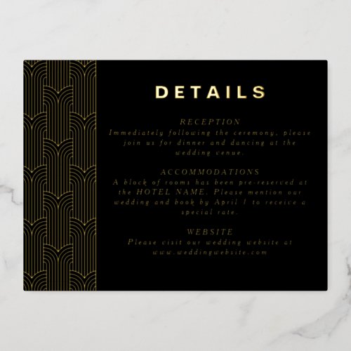Black Modern Foil Detail Card