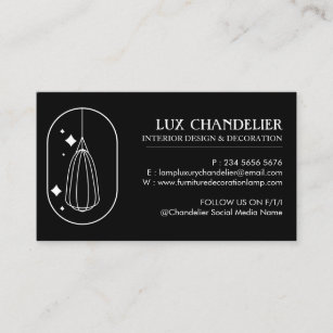 Black Modern Furniture Decoration Chandelier Lamp Business Card