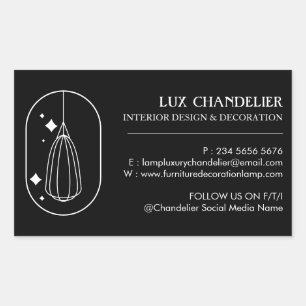 Black Modern Furniture Light Chandelier Lamp Rectangular Sticker