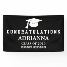 Black Modern Graduation Hat Congratulations