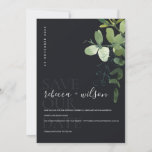 BLACK MODERN GREEN EUCALYPTUS FOLIAGE WATERCOLOR SAVE THE DATE<br><div class="desc">If you need any further customisation please feel free to message me on yellowfebstudio@gmail.com.</div>