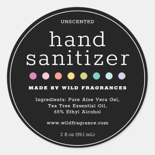 Black Modern Hand Sanitizer Soap Brand Label