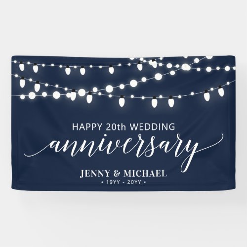 Black Modern Happy 10th Wedding Anniversary Banner