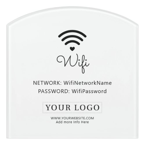 Black  Modern Heart Business Wifi Password Sign