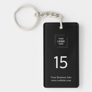 Black Modern Hospitality Business Room Number  Keychain