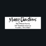 Black Modern Lettering Merry Christmas Address Self-inking Stamp<br><div class="desc">Black Modern Lettering Merry Christmas self inking stamp features a fun and modern lettering on a bold background.</div>