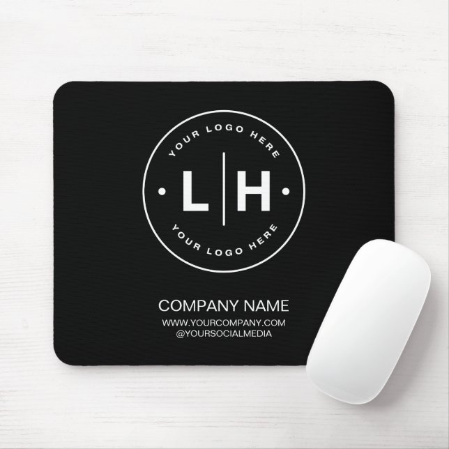Black Modern Logo Personalized Mouse Pad (With Mouse)