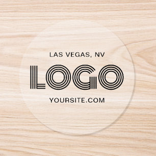 Black Modern Logo Promo Classic Round Sticker