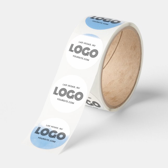 Black Modern Logo Promo Classic Round Sticker (Roll)