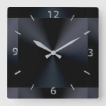 Black Modern Metallic Wall Clock at Zazzle