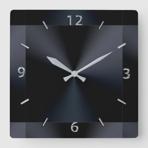 Black Modern Metallic Wall Clock